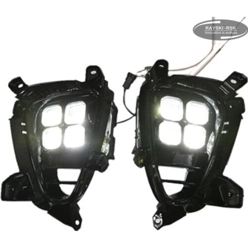 Quad LED DRL Fog Light for Kia Sorento Super Bright LED Daytime Running Lights for Kia Sorento 2017 2018 LED Fog Lights DRL