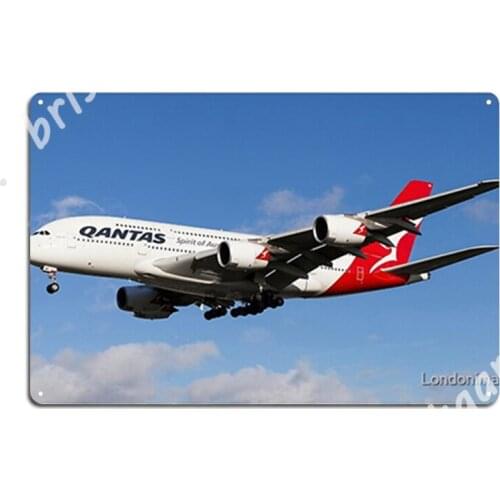 Qantas Airbus A380 Metal Signs Bar Cave Wall Decor Cinema Living Room Decoration Tin sign Posters