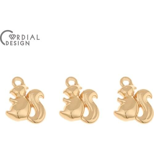 Cordial Design 100Pcs 12*16MM Charms/Earrings Accessories/Squirrel Shape/Hand Made/Copper/Pendant/Jewelry Findings & Components
