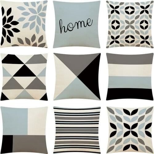 Blue Geometric Cushion Cover Pillowcase Home Decor Pillow Cover Living Room Office Sofa Car Decorative Throw Pillow Case 45x45cm