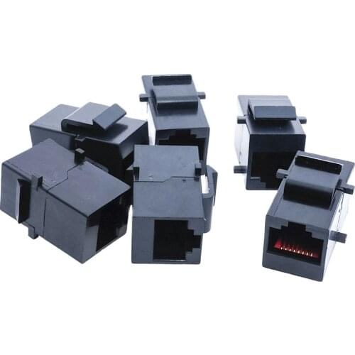 2pcs Cat5 Cat5e RJ45 Connector Plug Socket RJ45 Network Cable Blank Panel Patch RJ45 Extender Plug Joiner Coupler Adapter HY445