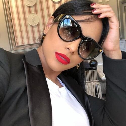 Brand Cat Eye Designer Sunglasses Black 2021 High Quality Retro Metal Square Glasses Women/Men Luxury Oculos De Sol uv400