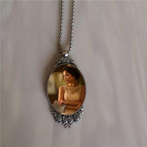 Sublimation blank ancient silver necklace pendants retro vintage heat transfer printing necklace pendant consumables 15pcs/lot