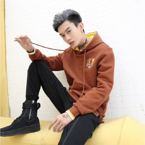 Hooded Sweater Mens Loose Hip-hop Street Fashion Brand Pullover Hoodie Korean Student Casual Sports Jacket Oversized Sweatshirt
