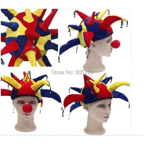Party DIY Decoration Colorful Halloween Party Clown Hat With Small Bell Funny Costume Ball
