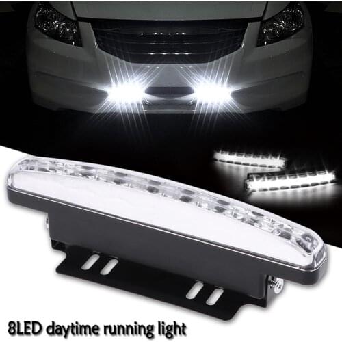 Universal Car Motorcycle Led DRL Lamp 8LED IP65 Waterproof Car Daytime Running 100LM Light PC Reflector Cup Shade