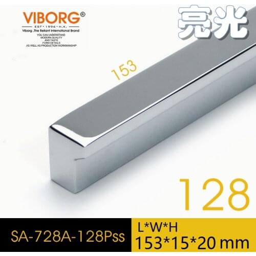 1 Piece) VIBORG Top Quality 153mm Zinc Alloy Modern Kitchen Cabinet Cupboard Door Drawer Pulls Handles Pull, chrome, SA-728A