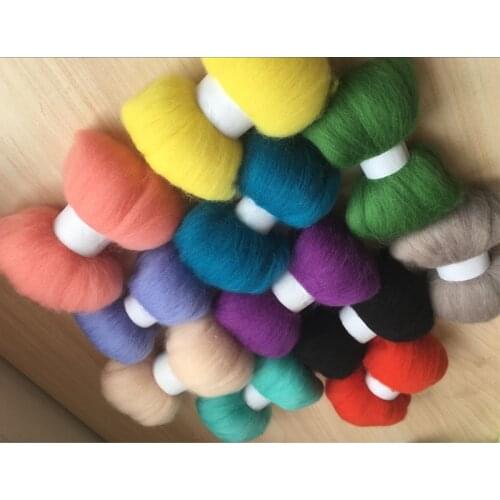 Wfpfbec needle felting poke fun DIY roving felt 100% merino wool fiber mix color 5g/11pcs/lot