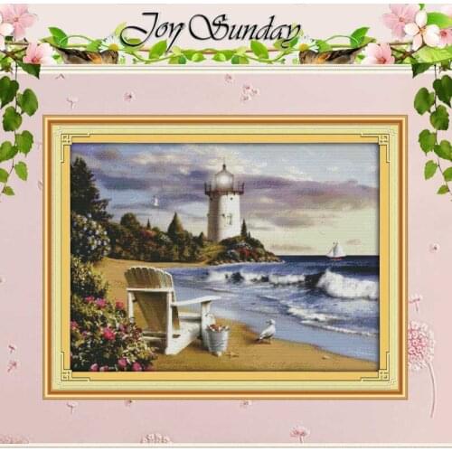 The Lighthouse Patterns counted Cross Stitch 11CT 14CT Cross Stitch Set Wholesale Scenery Cross-stitch Kit Embroidery Needlework
