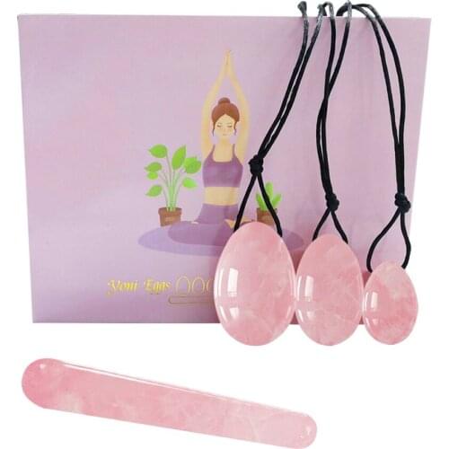 Rose Quartz Yoni Egg Jade Eggs Women Kegel Exerciser Vaginal Muscles Tightening Ball Natural Jade Massager Crystal Kegel Eggs