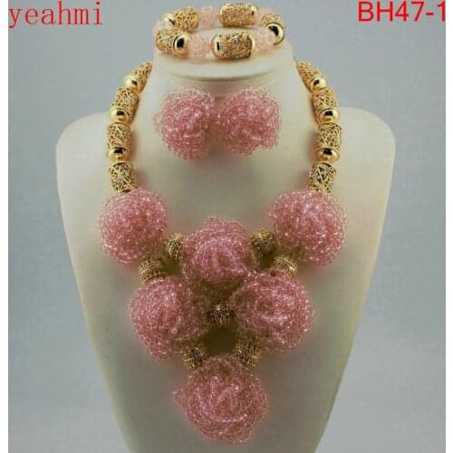 Fine Jewelry Sets For Women Gold Color Balls African Set Jewelry Nigerian Wedding Beads Sets Free Shipping 2020 Fashion BH47-1