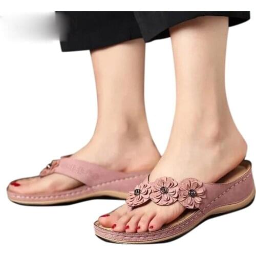 Women Sandals 2021 Sweet Flower Ladies Sandals Women Beach Shoes Platform Wedge Summer Sandals For Women Footwear