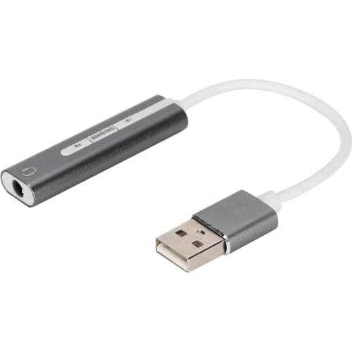 1pc Practical Great Fidelity Aluminium Alloy USB Sound Card Audio Card Durable for All Computer Systems Computer