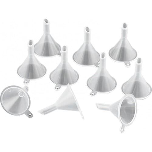 10Pcs Clear Plastic Mini Liquid Oil Funnels for Perfume Diffuser Bottle Lab