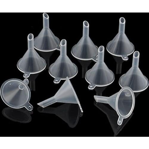 10PCS Funnels Plastic Perfume Diffuser Bottle Liquid Oil Funnels Narrow Fine Bottleneck Bottles School Experimental Supplies