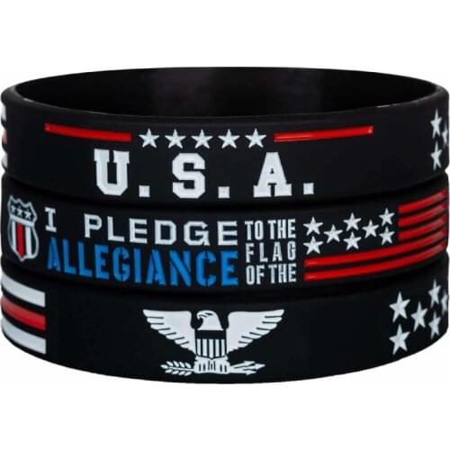300pcs Power of Faith Patriotic American Flag Silicone Wristbands Bracelets Free Shipping by DHL