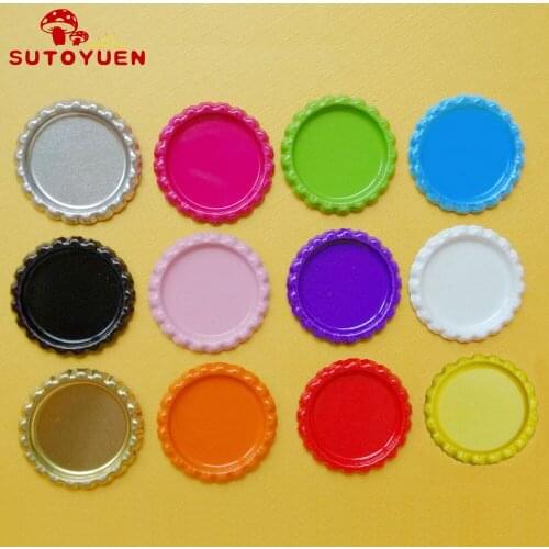 Free Shipping 1100 pcs/lot Both Side Colored 1 inch 25mm flattened bottle caps Flat Bottlecaps for Jewelry Crafts 11 Colors