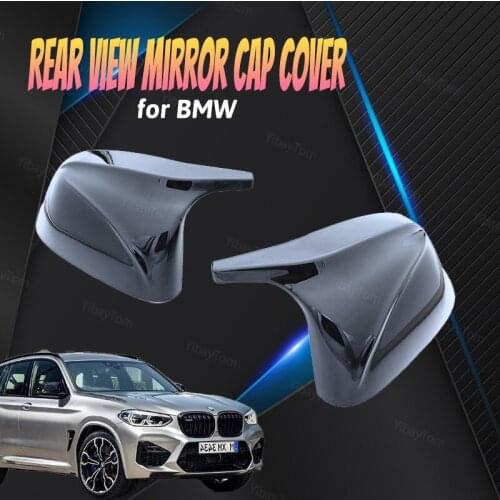 Side Mirror Covers Black 2pcs M Style Horn Shape Replacement for BMW X3 G01 X4 G02 X5 G05 2018 2019 2020 2021 2022