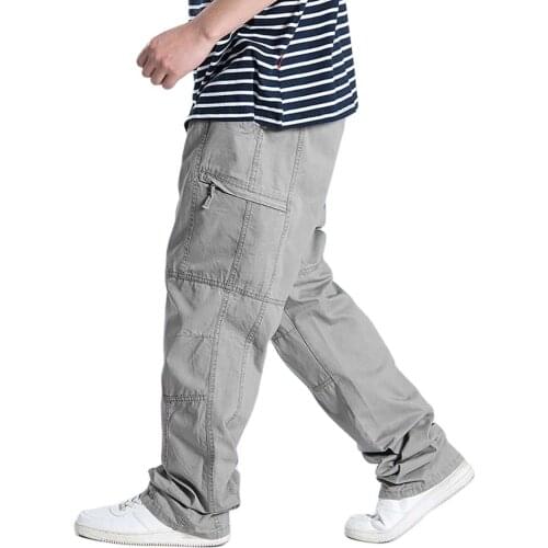 New Fashion Cargo Pants Men Casual Straight Loose Baggy Trousers Streetwear Hiphop Harem Pants Men Clothing