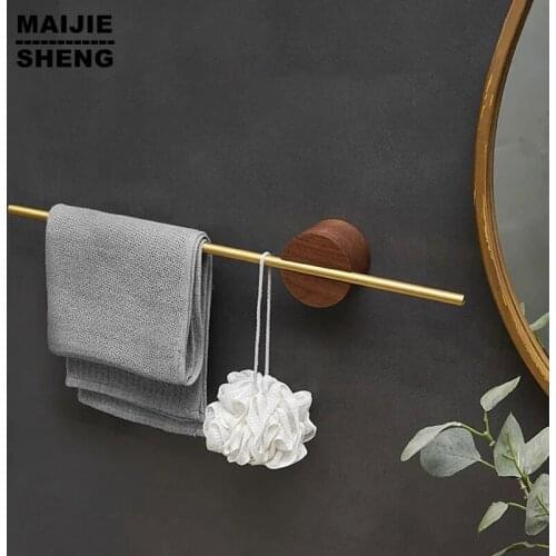 Black Walnut And Brass Towel Shelf Activities Toilet Towel Rack Bathroom Single Towel Bar Rack Kitchen Towel Rack Hanger