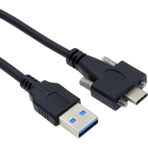 CYDZ USB 3.1 Type-C Dual Screw Locking to Standard USB3.0 Data Cable 1.2m Panel Mount Type