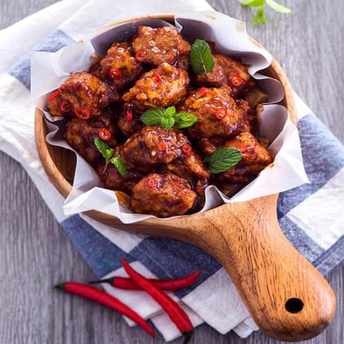 Japanese style Wooden Bowl with Handle Food Container Creative Bowl Dish Salad Bowl of Pickled Cabba for Tableware Utensils