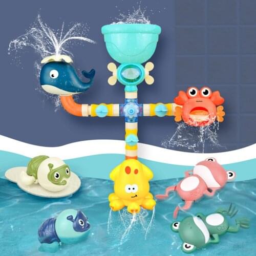 Baby Bath Toys Water Game Giraffe Crab Model Faucet Shower Spray For Kids Swimming Bathroom Summer Water Spray Game Kids Gift