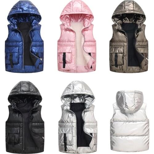 Childrens Down Cotton Vest Autumn Winter Boys Girls Warm Outerwear Waistcoat Kids Coats Thick Jacket Vest