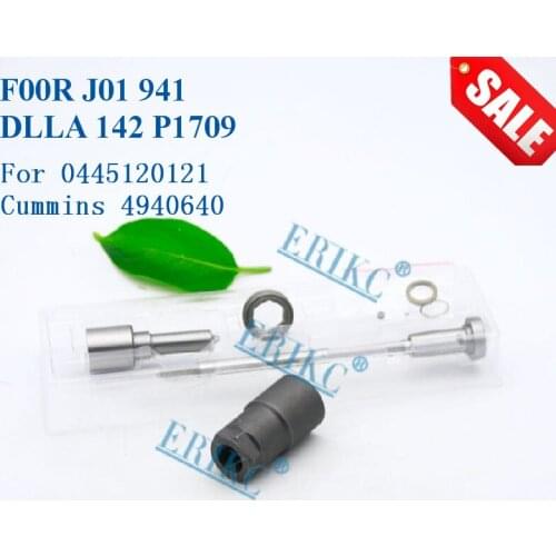 ERIKC Fuel Injector Nozzle DLLA142P1709 Inyector Valve F00RJ01941 Overhaul Repair Kits Diesel CR for 0445120121 Cummins 4940640