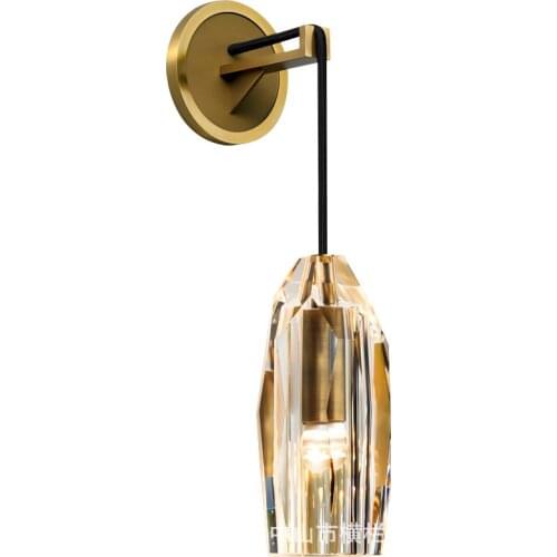 European style staircase porch balcony bedroom living room background wall lamp corridor all copper crystal mirror front lamp