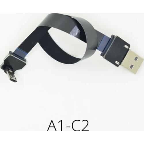 3A FPV monitor standard Micro USB Type-C Super Soft Ultra Thin Flat FPC charging AV OTG flexible Cable converter 5cm - 100cm