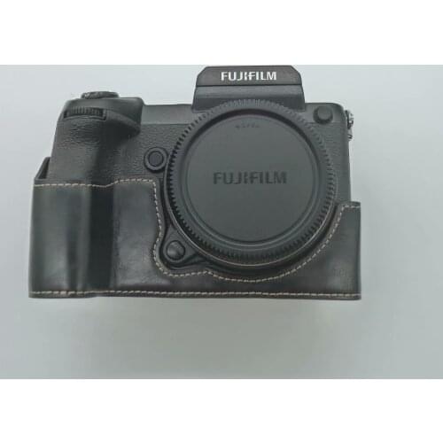 PU Leather Camera Half Case Cover for Fujifilm GFX 50S Half Body Set Cover with Battery Opening
