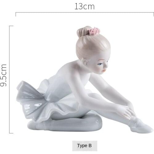 Ceramic ballet girl figurine doll room home decoration accessories living room bedroom creative gift character CY52705