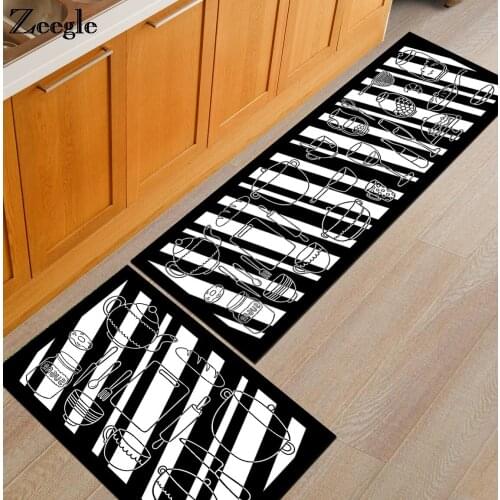 Zeegle Cooking Utensil Printed Kitchen Rugs Anti-slip Coffee Table Floor Mats Home Dinging Room Area Rug Kitchen Floor Mats