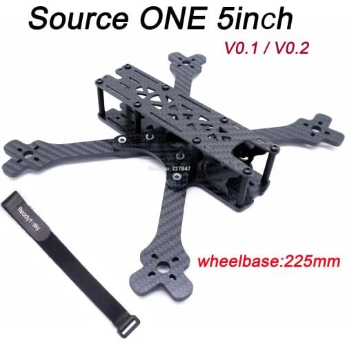 Source ONE V0.1 / V0.2 5inch 225mm with 4mm Arm carbon Fiber frame Quadcopter for Rooster 230 Johnny 220 FPV Racing Drone
