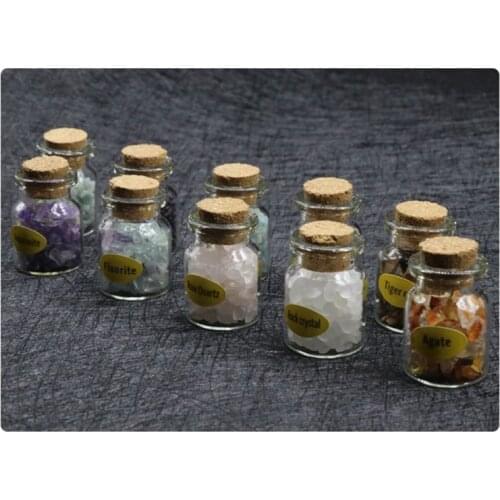 M17D 10 Pcs Crystal Gemstone Bottles Crushed Stone Drifting Bottle Wishing Box for Gift Meditation Specimen Souvenir