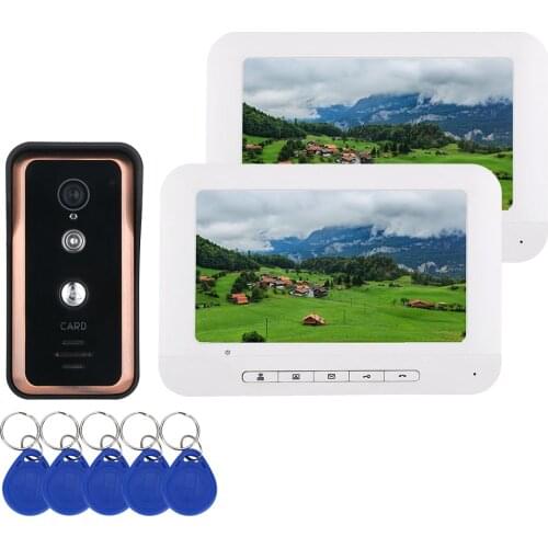 MAOTEWANG Security 7'' Color Screen Home Video Interphone Doorphone Door Bell System Kits RFID Card IR Camera With Night Vision