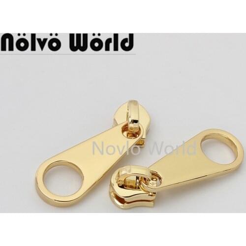 Nolvo World 5-20-100pieces 15*46mm 5 colors Nylon coil teeth zipper puller slider 5# metal puller zipper 5# purse hardware