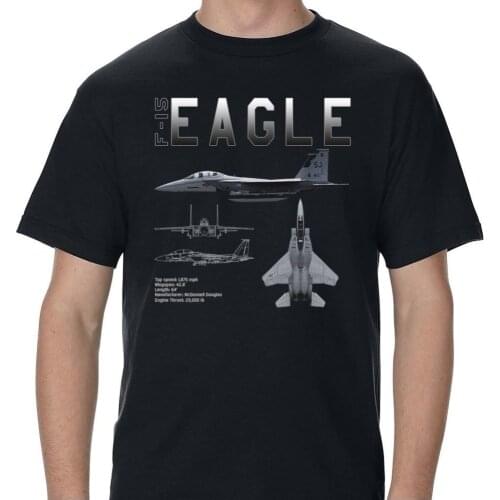 Fashion 2019 Summer Mens Casual O-Neck Male Tops & Tees F-15 Strike Eagle Schematic Custom MenS T-Shirt men Tee Shirts