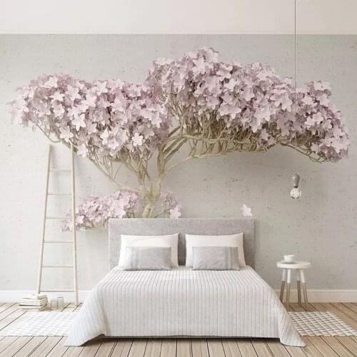 Custom Any Size Mural Wallpaper Modern Purple Tree Photo Wall Paper Living Room TV Sofa Bedroom Background Wall 3D Drop Shipping