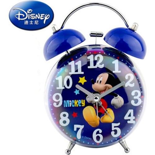 New 3D convex Mickey car Iron Man cartoon boy student luminous lights mute bedside alarm clock cute alarm clock