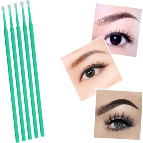 Disposable Cotton Swabs Eyelash Grafting Eyelash Glue Removing Agent Paste Cleaning Rod Swab Remove Makeup Clean Stick 100 Pcs