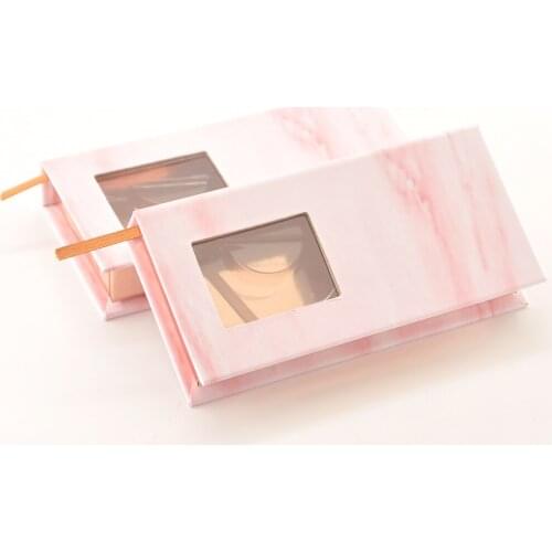 Wholesale Eyelashes Box Package Lashes Box Case Packaging Custom Faux Cils 3D Mink Eyelash Strip Marble Storage Case Bulk Vendor