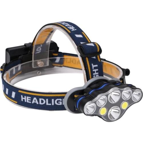 Portable Head-mounted LED Lighting 8LED T6 Head Lamp USB Rechargeable Flashlight Headlight Torch for Outdoor Activity Fishing