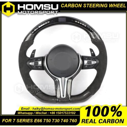 Custom alcantar led carbon fiber LED steering wheel For bmw 7 Series E66 750 730 740 760 racing wheel convertible