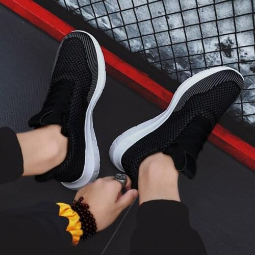 Sapato mens Casual slip para sports breathable fashion on Sneakers running hot informales man Mens hombre solid knitting men de