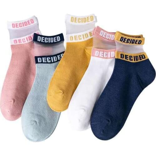 Thin Section Lovely Women Boat Socks Patchwork Color Cotton Womens Ankle Socks Girls Female Invisible Socks Shallow Mouth Socks