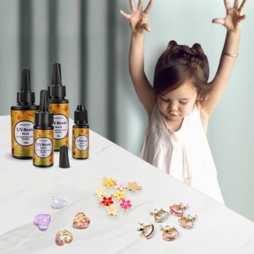 T5UF 15g 25g 60g 100g 200g UV Resin Hard Type Crystal Clear Glue Ultraviolet Curing Epoxy Crafts Jewelry Making DIY Accessory