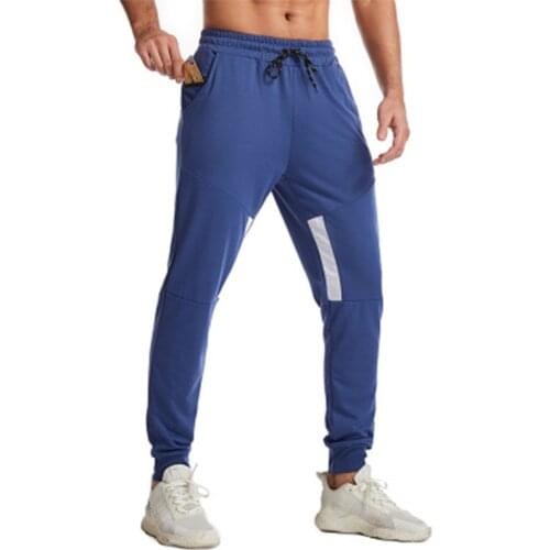2020 Fitness Street Pants Mens Pure Color Sports Tights Fitness Foot Pants Slim Sports Pants Elastic Waist Jogging Pants