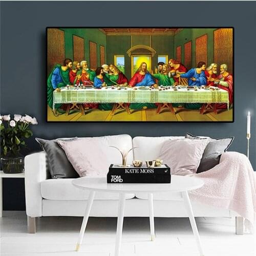 Last Supper Jesus Portrait Abstract Canvas Painting Cuadros Posters and Prints Wall Art Pictures For Living Room Kitchen Room